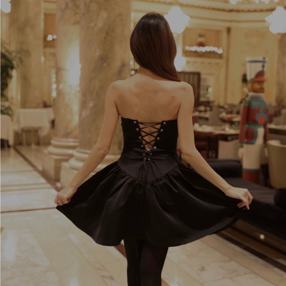 Miss circle dress crystal bustier mini dress